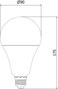 Mexen Nova, LED žiarovka E27, A95, 25W, neutrálna - 4000K, 2625 lm - L100-E27-2540-01