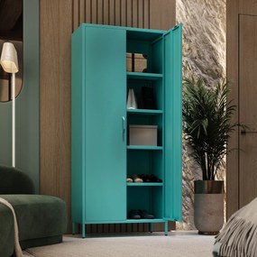 Šatníková skriňa FLAVIO, 800 x 1850 x 450 mm, Modern: morská farba