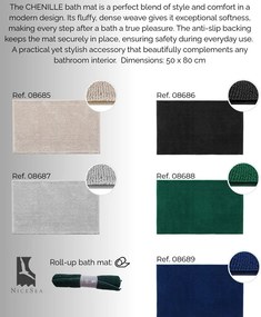 BISK Erga Basic, kúpeľňová predložka 80x50 cm, model 6 Chenille Rolled, šedá, ERG-08687