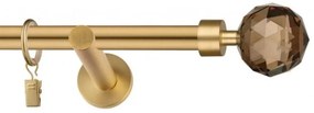 Dekorstudio Garniža jednoradová CRYSTAL zlatá 19mm Dĺžka: 120cm, Typ uchytenia: Držiak modern, Typ príslušenstva: Krúžky tiché so štipcami