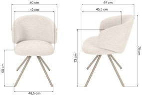 Jídelní otočná židle Pearl béžová