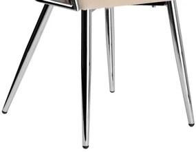 Jedálenská stolička COFTON zamatová, strieborná / béžová