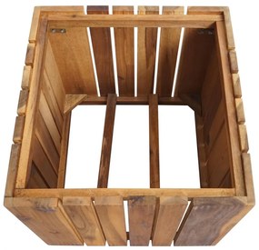 Kvetináč HWC-L24, 32x32x32cm, akáciové drevo - hnedá