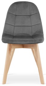 Jedálenský set 1 + 4, biely stôl ADRIA 120x80 cm + tmavosivá zamatová stolička BORA