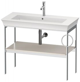 DURAVIT White Tulip samostatne stojaci kovový podstavec pod umývadlo, 1 polica + 1 držiak na uterák vpravo, 984 x 450 x 760 mm, nordická biela matná, WT4544R3939