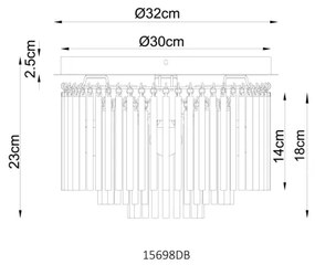 Globo 15698DB - Stropné svietidlo GORLEY 5xE14/40W/230V priemer 32 cm