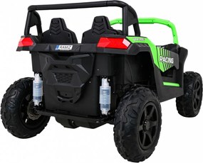 Ramiz Silná pretekárska štvorkolka pre 2 deti Zelená + Bezkartáčový motor + Nafukovacie kolesá + LED zvuk