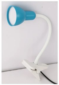 NIPEKO Stolná flexibilná LED lampa s klipom, 5W, teplá biela, 31cm, modrá