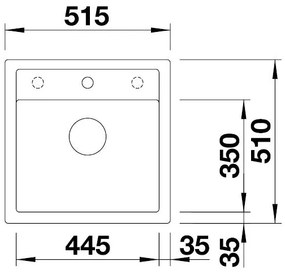 Blanco Dalago 5, silgranitový drez 515x510x190 mm, 1-komorový, tartufo, BLA-518528