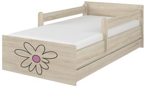 Raj posteli Detská posteľ  " gravírovaný kvet " MAX dub sonoma