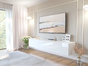 TV STOLÍK ELEGANTE 200 LED BIELY VYSOKÝ LESK