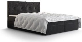 Manželská posteľ  Boxspring 180 cm Athena (čierna) (s matracom a úložným priestorom). Akcia -20%. Vlastná spoľahlivá doprava až k Vám domov. 1046370