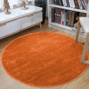 Okrúhly koberec oranžovej farby Šírka: 80 cm | Dĺžka: 80 cm