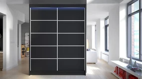Skriňa s posuvnými dverami Bianca IV (čierna) (osvetlenie LED RGB farebné). Vlastná spoľahlivá doprava až k Vám domov. 1059131