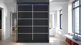 Skriňa s posuvnými dverami Bianca IV (čierna) (osvetlenie LED RGB farebné). Vlastná spoľahlivá doprava až k Vám domov. 1059131