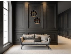 Luster na lanku PARIS 2xE27/60W/230V čierna/zlatá