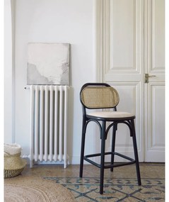 Čierna barová stolička z brestového dreva (výška sedadla 65 cm) Doriane – Kave Home