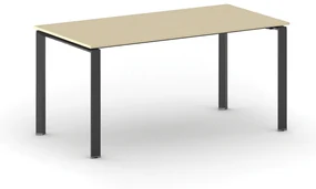 Rokovací stôl PRIMO INFINITY s čiernou podnožou 1600 x 800 x 750 mm, breza