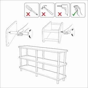 Regál Zen Black and Atlantic Pine