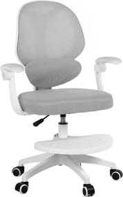 Detská otočná stolička Neoseat JUNI 009 s podnožou — látka, sivá