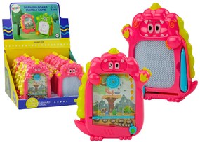LEAN TOYS Vrecková hra na kreslenie 2v1 - Ružový dinosaurus