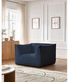 Tmavomodré kreslo z textílie buklé Giorgia – Bobochic Paris