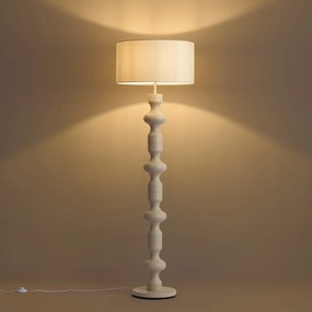 Retro stojaca lampa béžová s látkovým tienidlom 160 cm - Captain