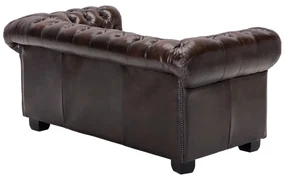 furniture-nabytek.cz - Dvojmiestna pohovka Chesterfield z pravej kože, hnedá