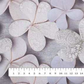 Biante Dekoračný obdĺžnikový obrus PML-032 Designové kvety na sivom 120x200 cm