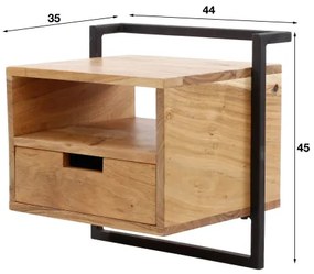 Nočný stolík 25-96 Air Drevo Acacia  - Komfort-nábytok