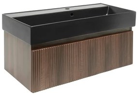 Kúpeľňová skrinka s umývadlom SAT Evolution 98x30x44,8 cm matný orech SATEVO100NAU2B