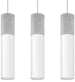 Sollux SL.0649 - Luster na lanku BORGIO 3xGU10/40W/230V betón/kov biela