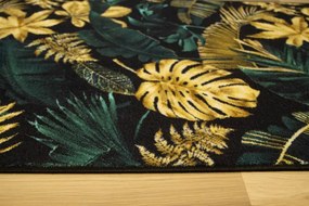 Behúň Monstera zlatý / fľaškovo zelený