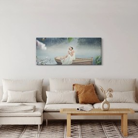Obraz - Žena na loďke (120x50 cm)