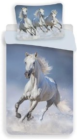 JERRY FABRICS Obliečky Horses white Bavlna, 140/200, 70/90 cm