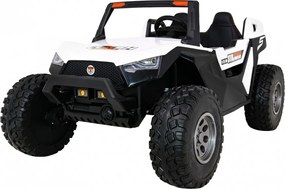 Ramiz Batériový kočík Clash pre 2 deti Biely + diaľkové ovládanie + pohon 4x4 + nastavenie sedadla + rádio MP3 + LED