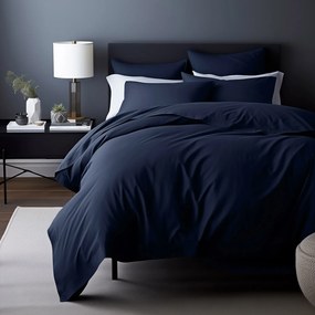 SATÉNOVÁ OBLIEČKA NA VANKÚŠ 50X80 CM TMAVOMODRÁ