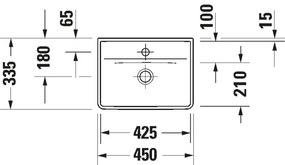 Duravit 738450041 - Závesné umývadlo D-NEO 45x33,5 cm keramika/lesklá biela