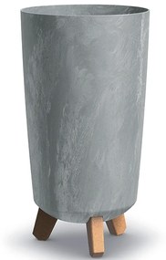 Plastový kvetináč na nožičkách DGTL200E 19,5 cm - sivý betón