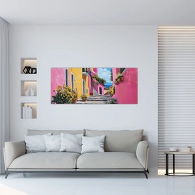 Obraz - Ružová ulička (120x50 cm)