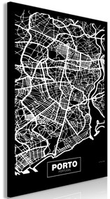 Artgeist Obraz - Negative Map: Porto (1 Part) Vertical Veľkosť: 40x60, Verzia: Premium Print