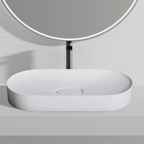 Rea iris, umývadlo na dosku z konglomerátu 700x355x105 mm, biela matná, REA-U4305