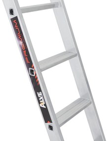 Hliníkový jednodielny rebrík ALVE PREMIUM s nášľapmi, 1x14 priečok, dĺžka 4,1 m
