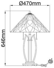 Elstead QZ-VICTORY-TL - Stolová lampa Tiffany VICTORY 2xE27/60W/230V
