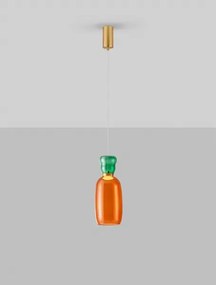 LED zlato-oranžový dizajnový luster Pluma