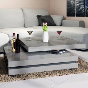 Konferenčný stolík NY – 60 x 60 cm – vysoký lesk šedý