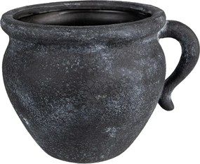 Granitový antik keramický obal na kvetináč s uchom Granit - 20*16*14cm