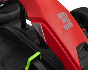 Ramiz Motokára na batérie Fast 3 Drift pre deti Červená + funkcia Drift + motory 2x150W + rádio LED + pásy