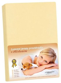 Jersey prestieradlo s elastanom vanilková, 140 x 200 cm