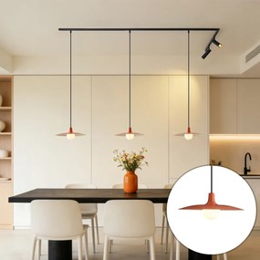 Moderný koľajnicový systém čierny s 2 bodovými svetlami a 3 závesnými svetlami oranžový 1-fázový - Slimline Uzzy Panzi